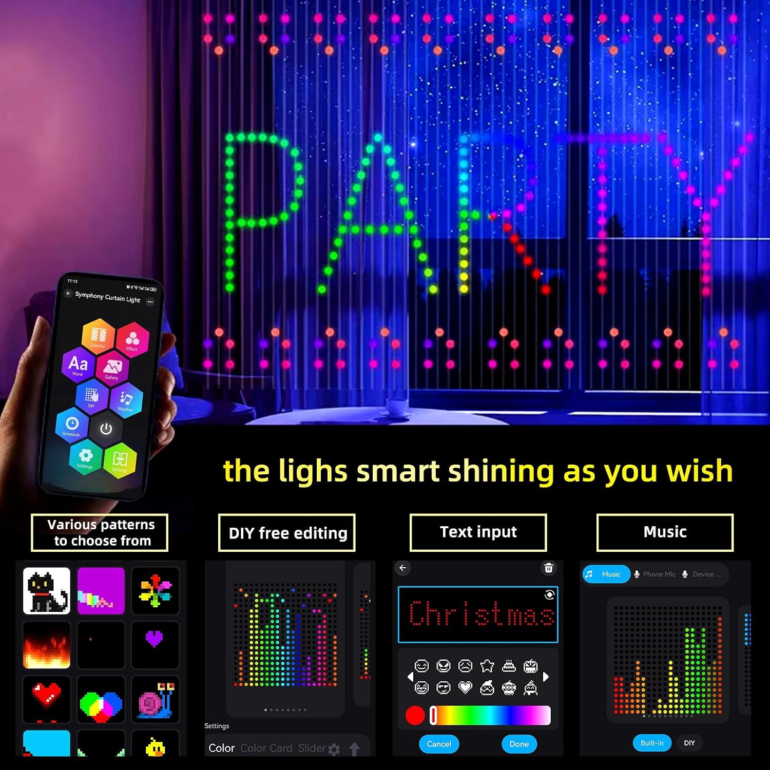 Smart Led Garden - Lampu Tirai LED Pintar DIY Kontrol