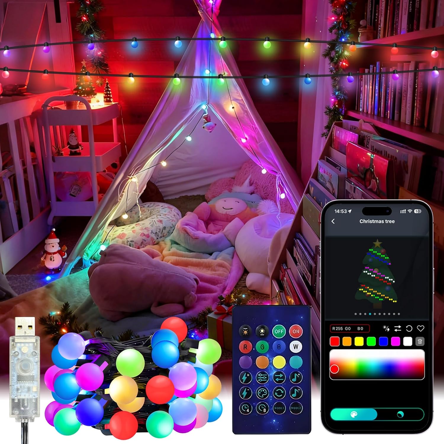 Smart Led Garden - Lampu String Smart Globe 5/10M RGB