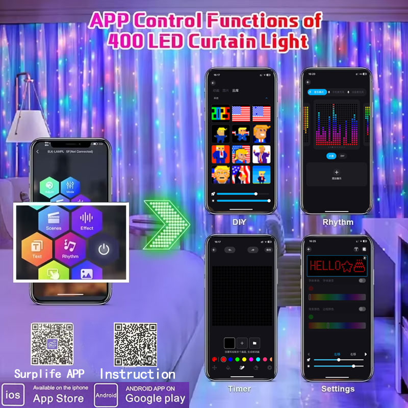 Lampu Tirai LED Pintar DIY Kon - Smart Led Garden ulasan dan harga