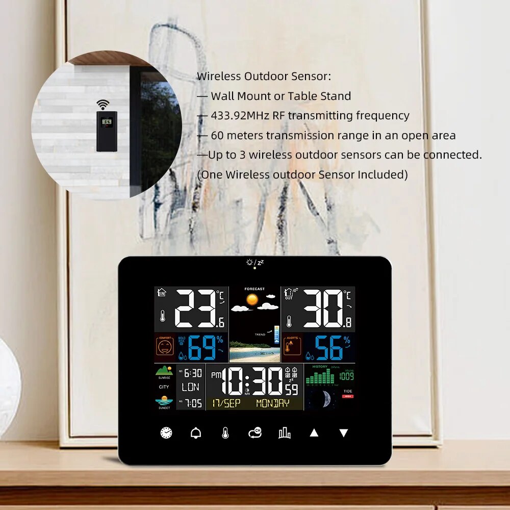 Termometer higrometer layar se - Garden Weather Station ulasan dan harga