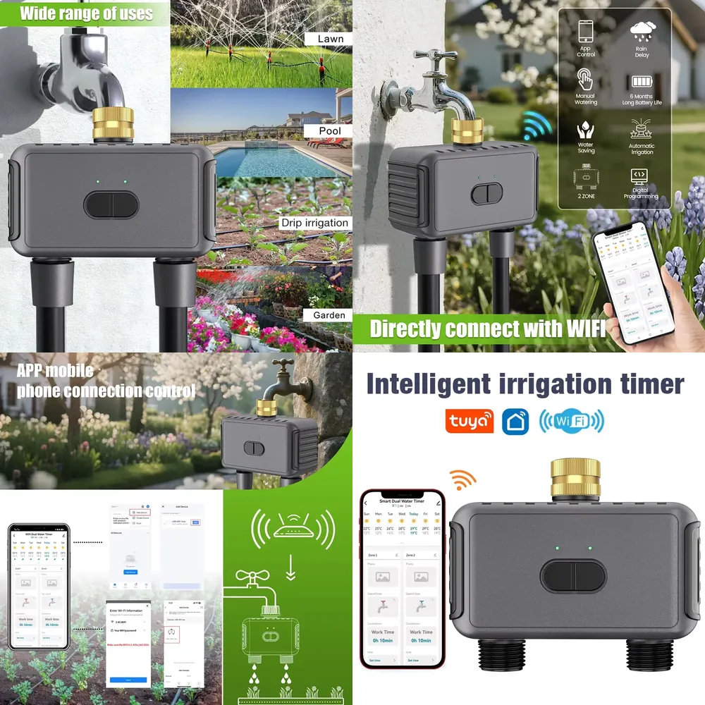 WAP01 WiFi APP Control Dual Ho - Smart Garden Irrigation ulasan dan harga